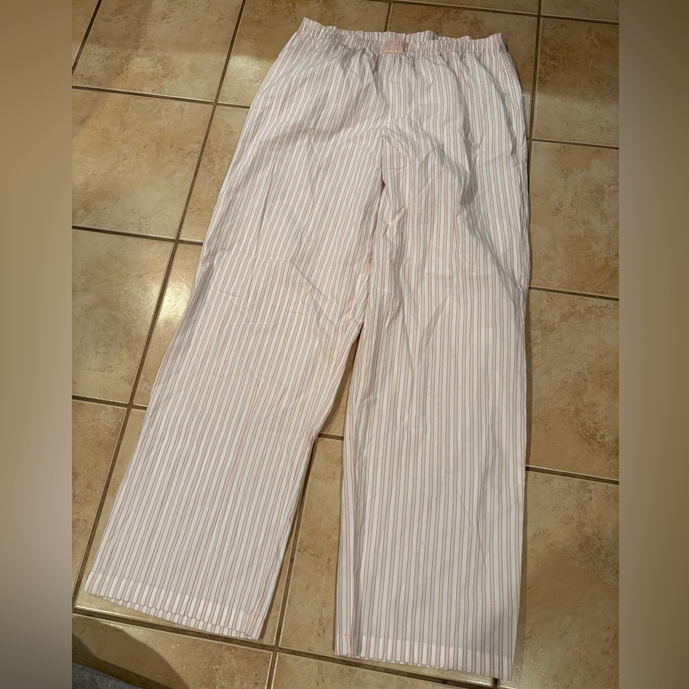 Victoria's Secret Soft Pink and White Striped Trousers